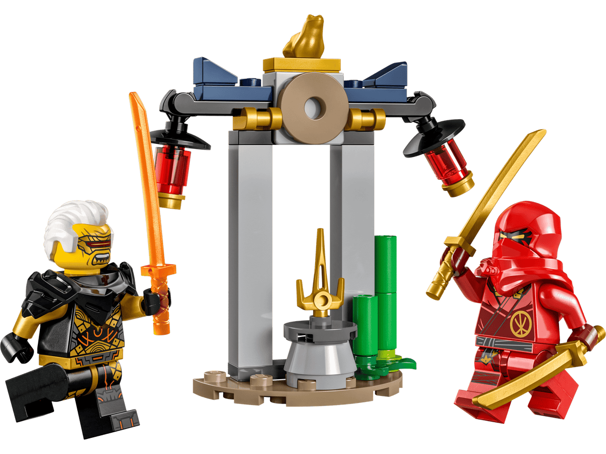 built model render - temple scene with Kai and Rapton