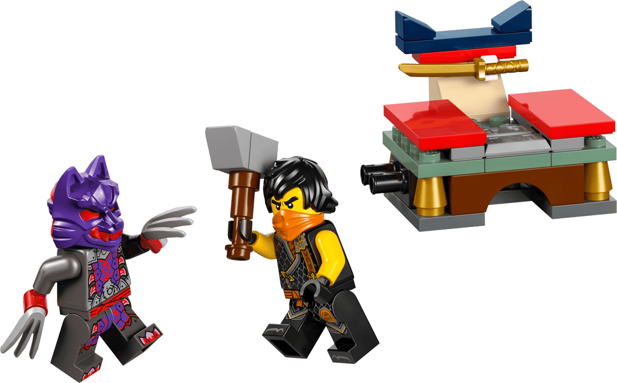 built model render - training scene, Cole and Wolf Mask Warrior
