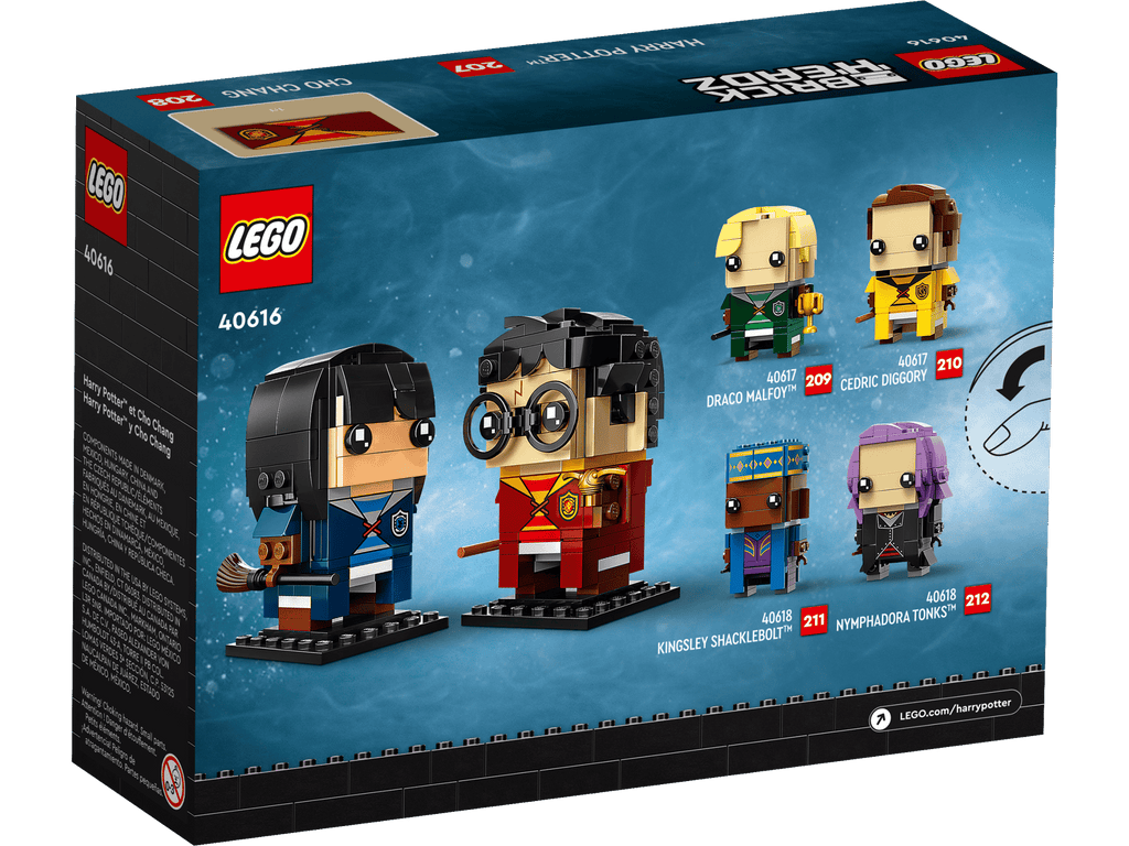 sealed box BACK - set number 40616, other BrickHeadz shown