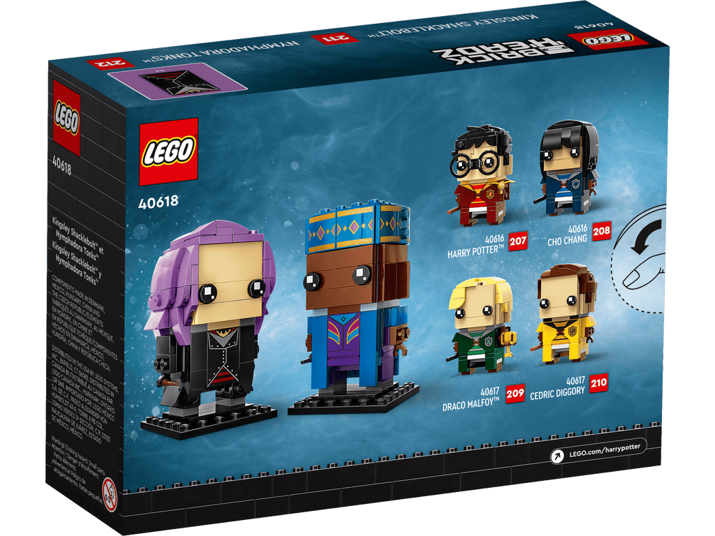sealed box BACK - set number 40618, other BrickHeadz shown
