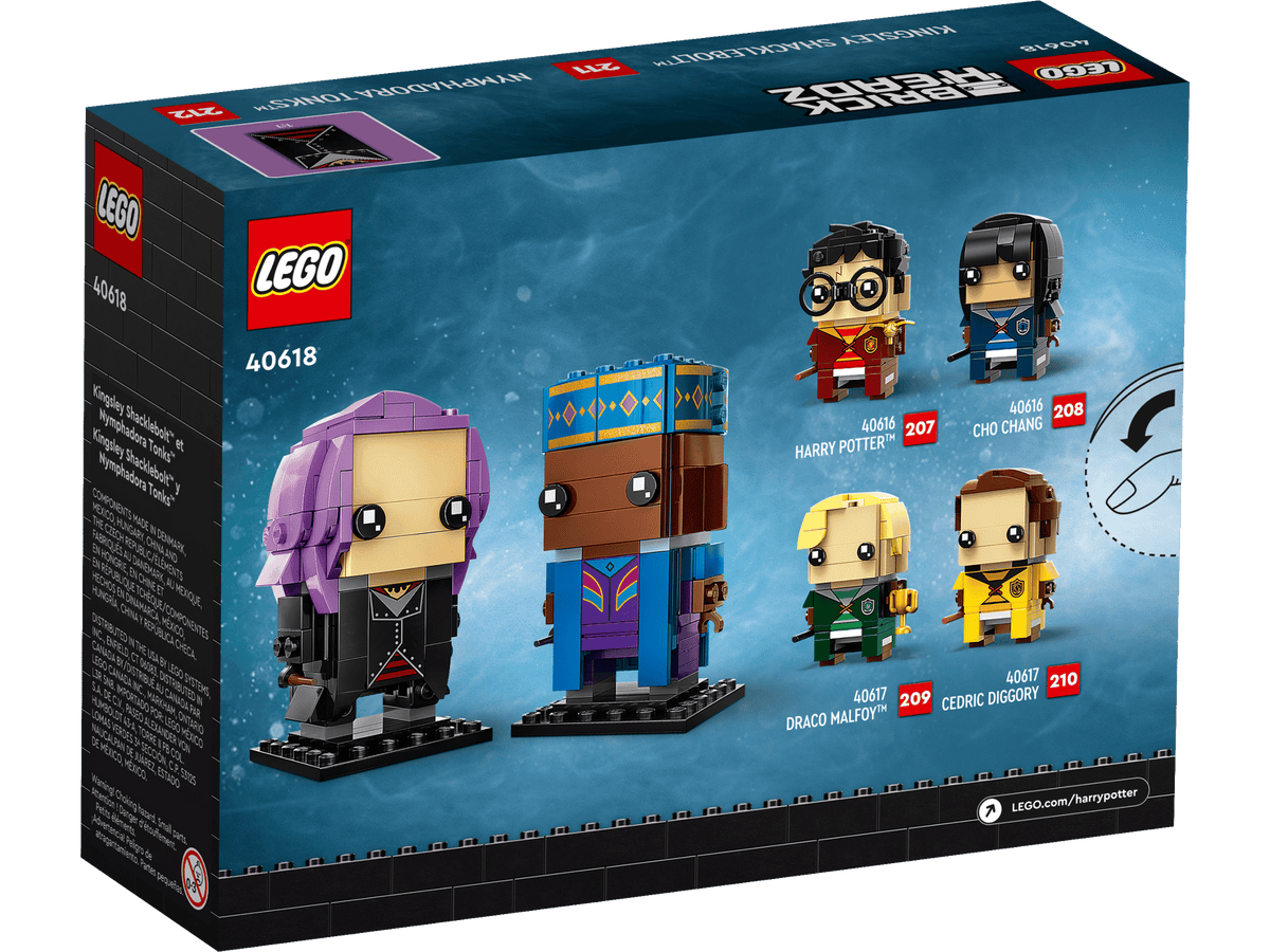 sealed box BACK - set number 40618, other BrickHeadz shown