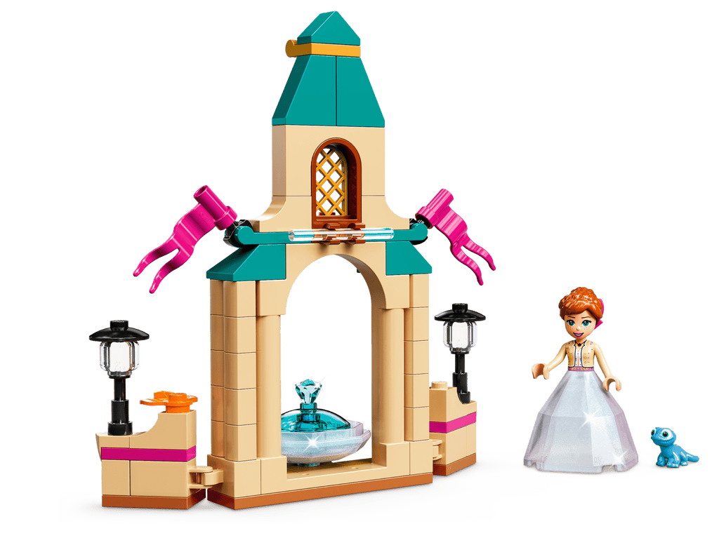 built courtyard with Anna on plain background