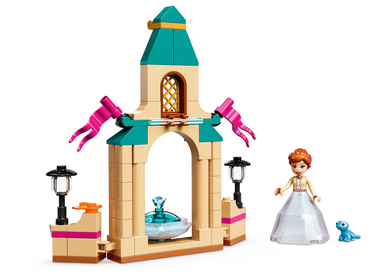 built courtyard with Anna on plain background
