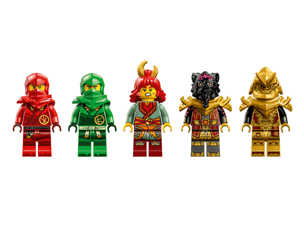 LEGO 71793 Heatwave Transforming Lava Dragon — the five minifigures
