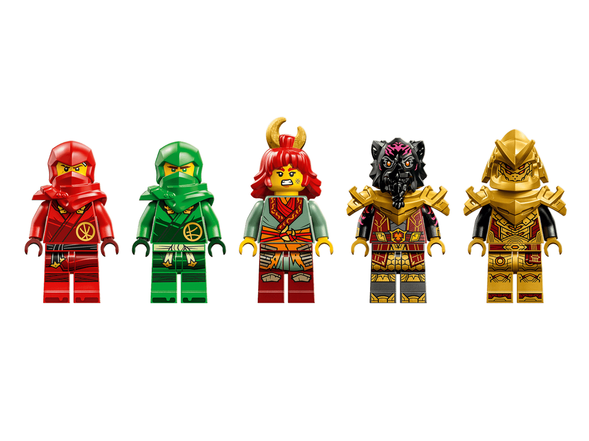 LEGO 71793 Heatwave Transforming Lava Dragon — the five minifigures