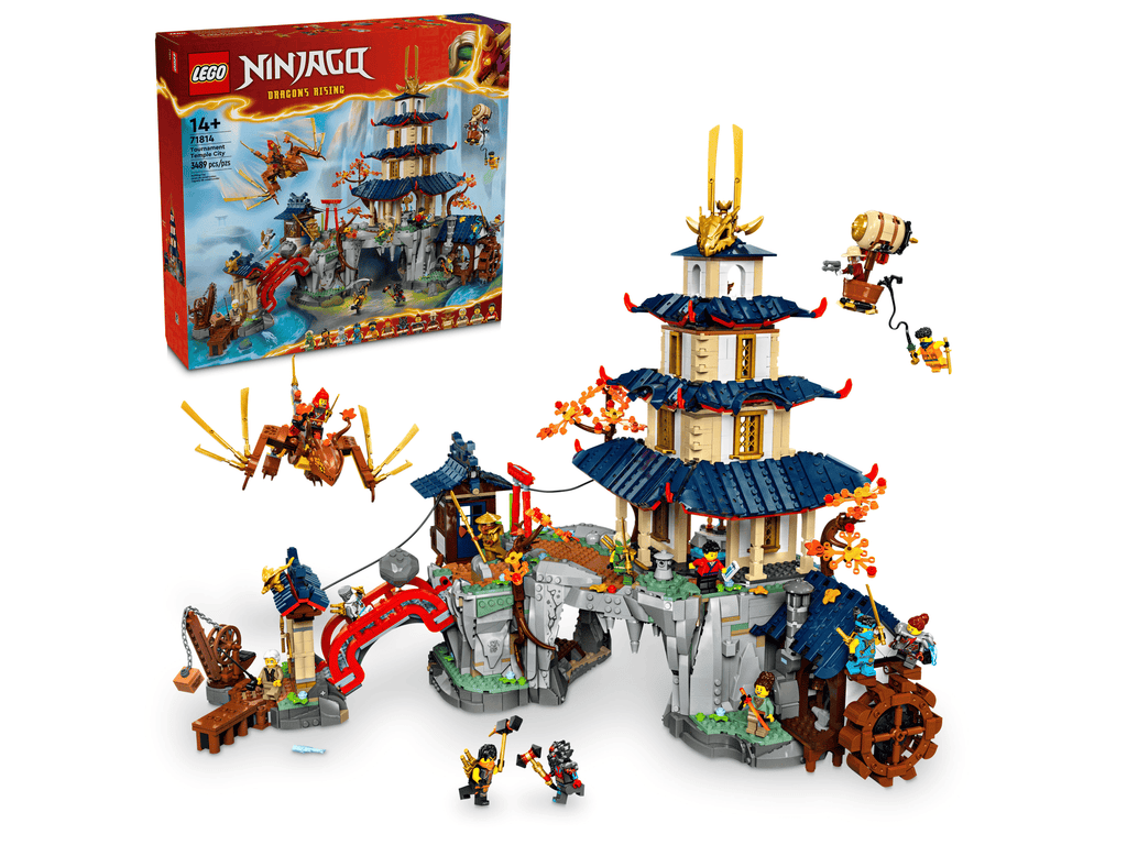 LEGO Tournament Temple City 71814 — front of the box and the built model