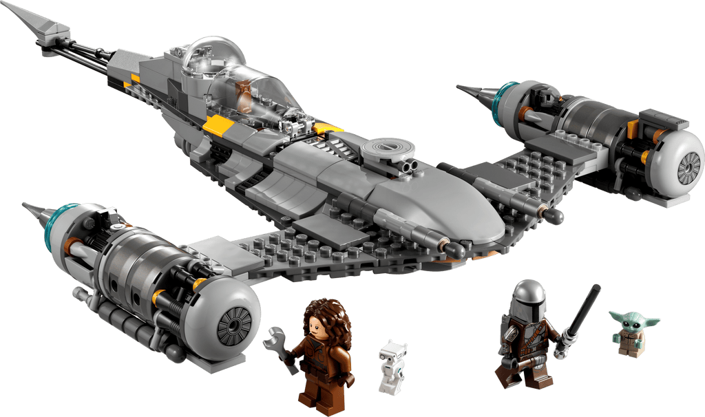 built N-1 Starfighter render with minifigures