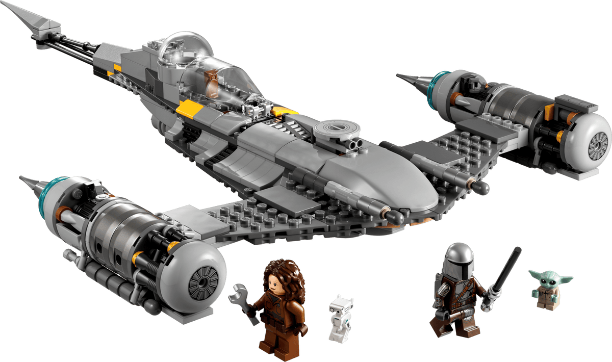 built N-1 Starfighter render with minifigures