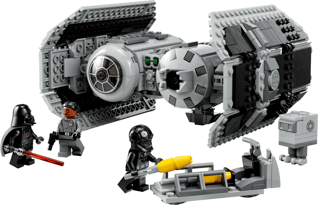 built TIE Bomber render with minifigures