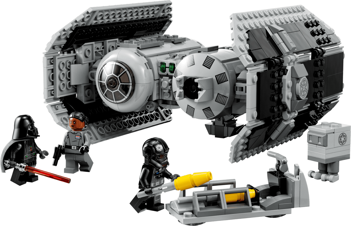 built TIE Bomber render with minifigures
