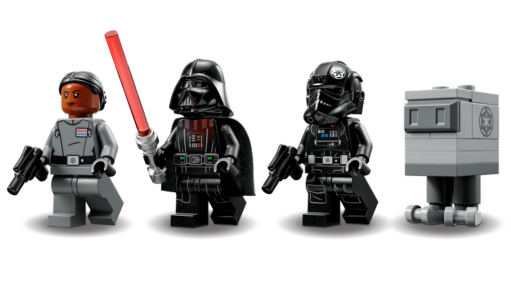 the four figures - Vader, Sloane, pilot, Gonk droid