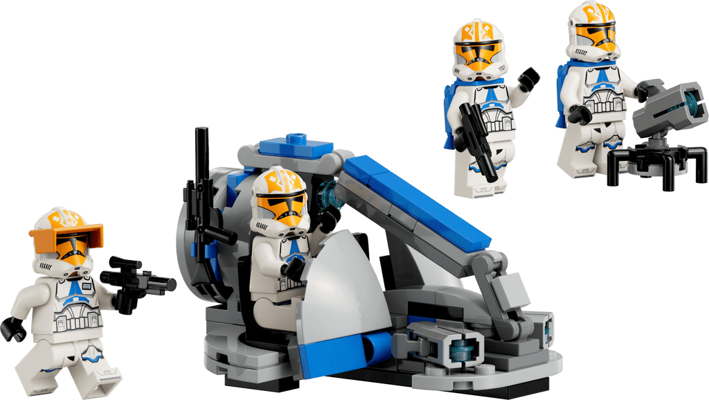 contents render - speeder, cannon, 4 clone troopers