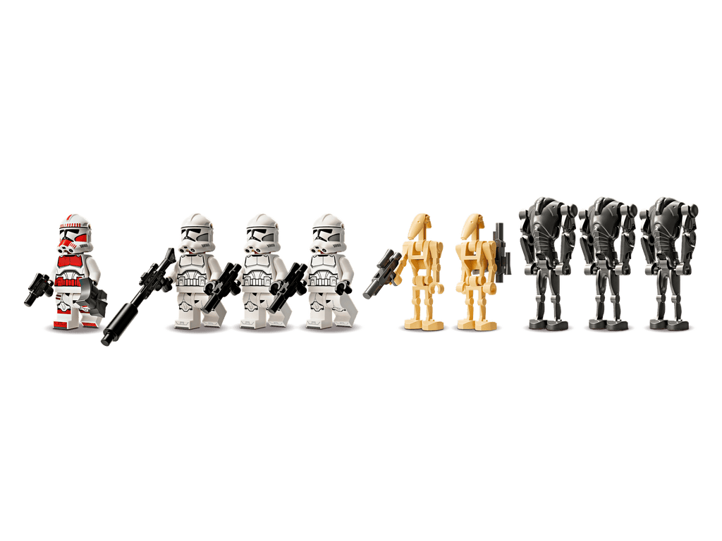 the 9 minifigures lined up
