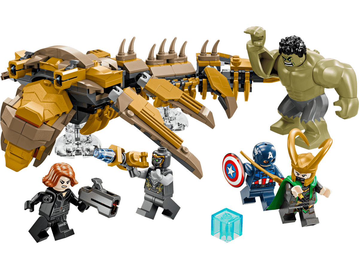 built Leviathan with Hulk and the minifigures