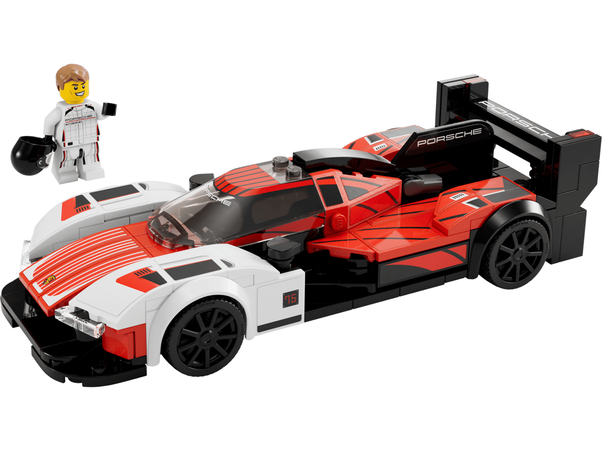 built car render with driver minifigure