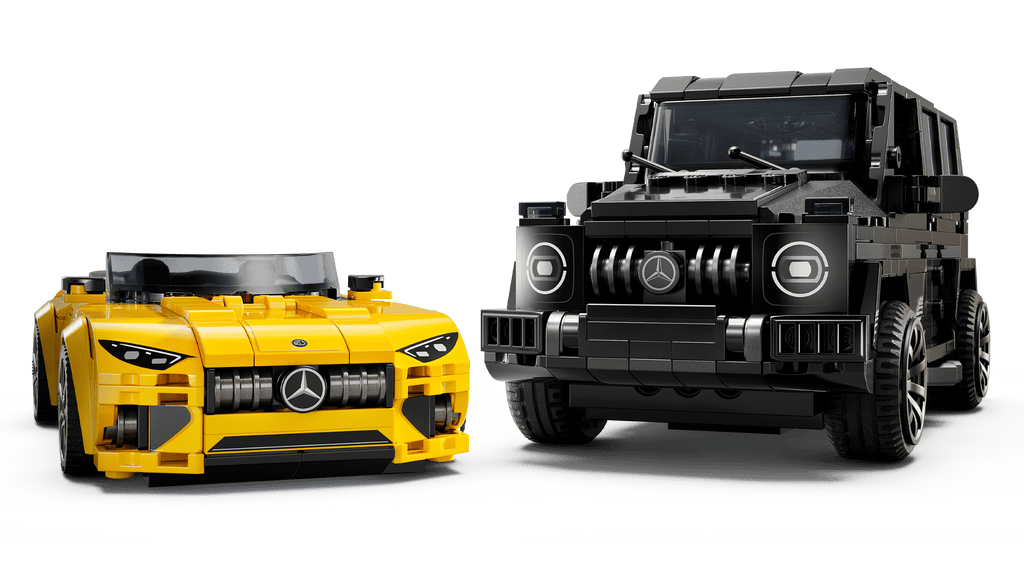 built models and driver minifigures render